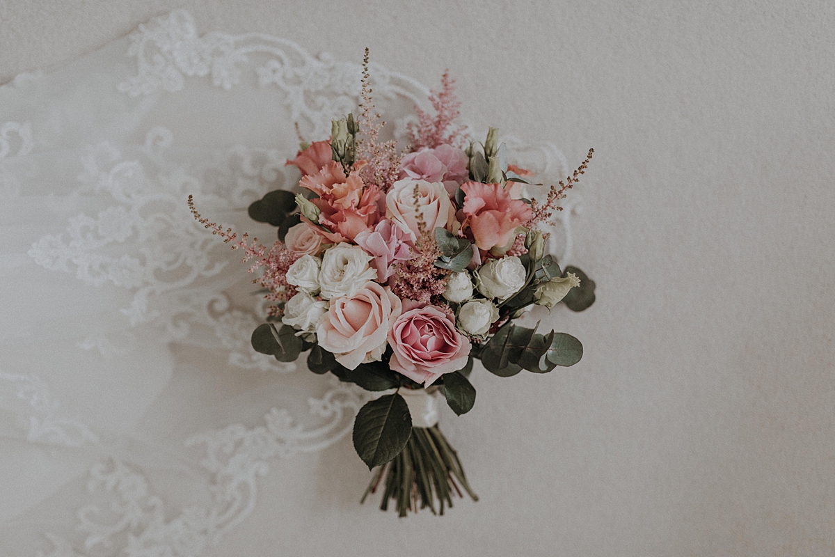 blush pink wedding bouquet
