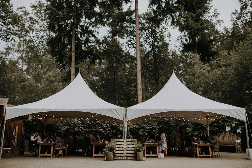 wedding marquee in the woods